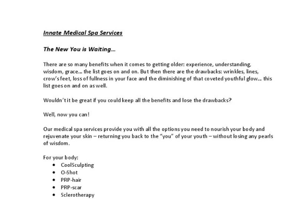 Innate Medical Spa Website